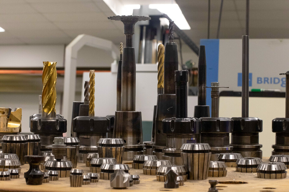 A photo of various CNC tools.