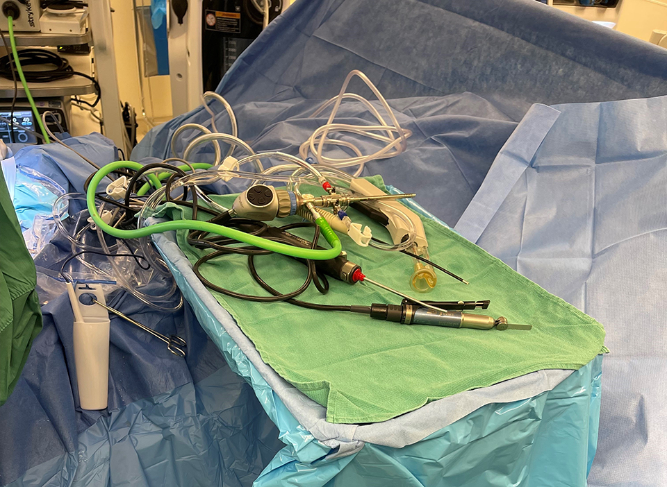 Operating Room with sterile drape.