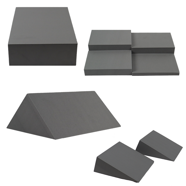 A photo of various closed-cell foam positioning aids.