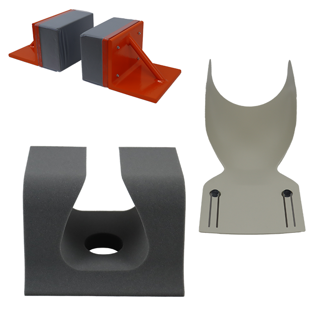 A photo of various Domico Med-Device head positioners.