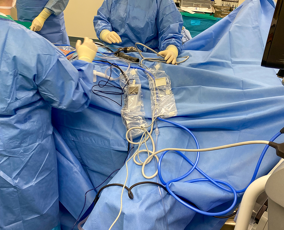 Image of a procedure taking place in an operating room
