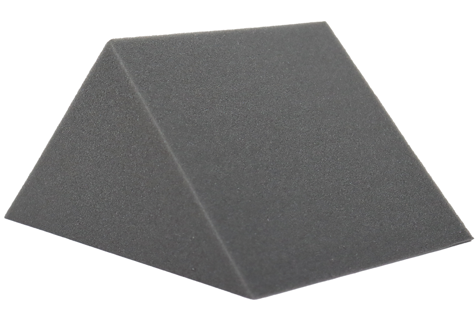 A photo of an uncoated foam wedge.
